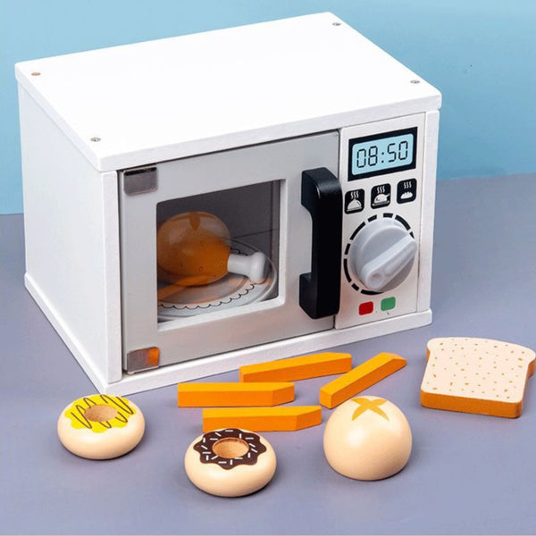 Little Chef’s Wooden Play Microwave & Snack Set