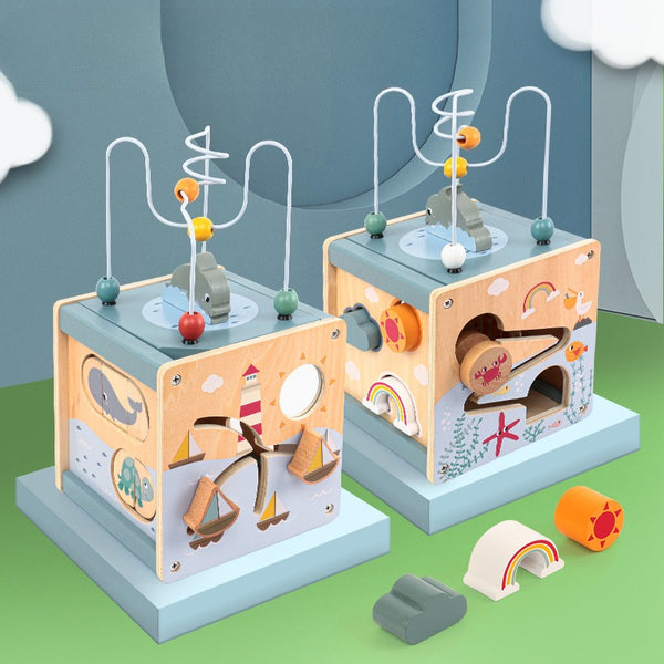 Little Ocean Explorer Wooden Activity Cube (5-in-1)