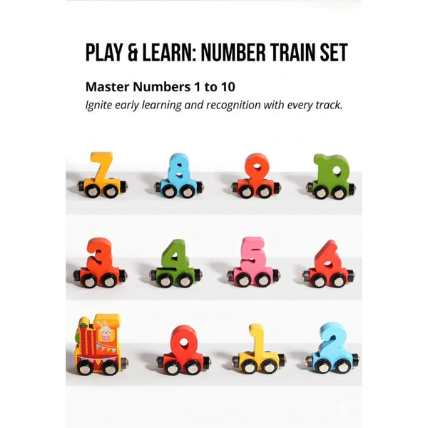 Magnetic Wooden Number Train Set