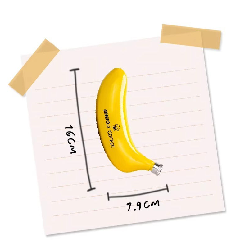 Banana Stainless Steel Hip Flask with Funnel