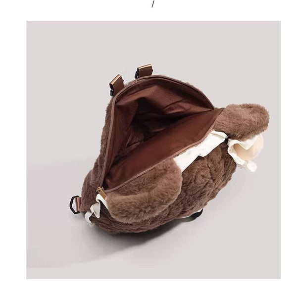 Cute Plush Bear Character Backpack