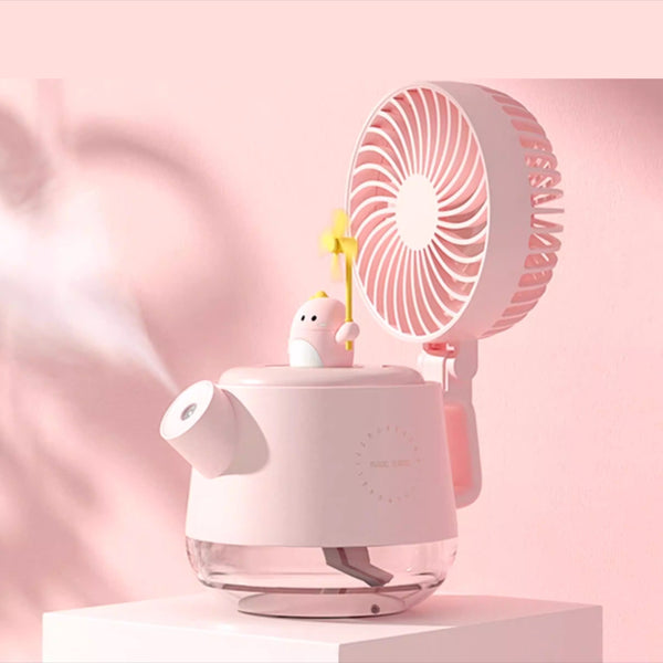 Desktop Cooling Fan with Mist Humidifier and Night Light