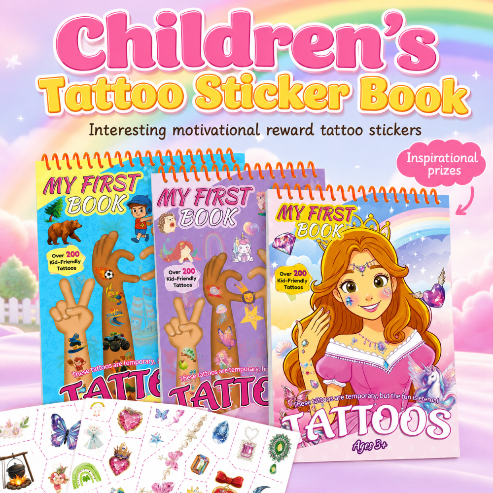 Gemstone & Fantasy Kids Temporary Tattoo Set