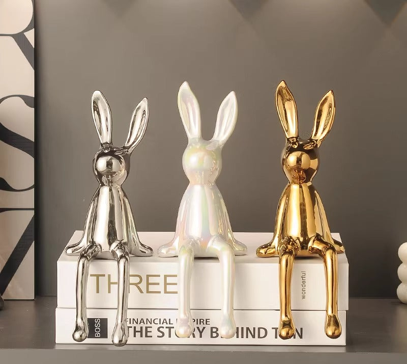 Long-Eared Sitting Rabbit Figurine