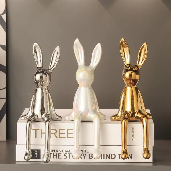 Long-Eared Sitting Rabbit Figurine