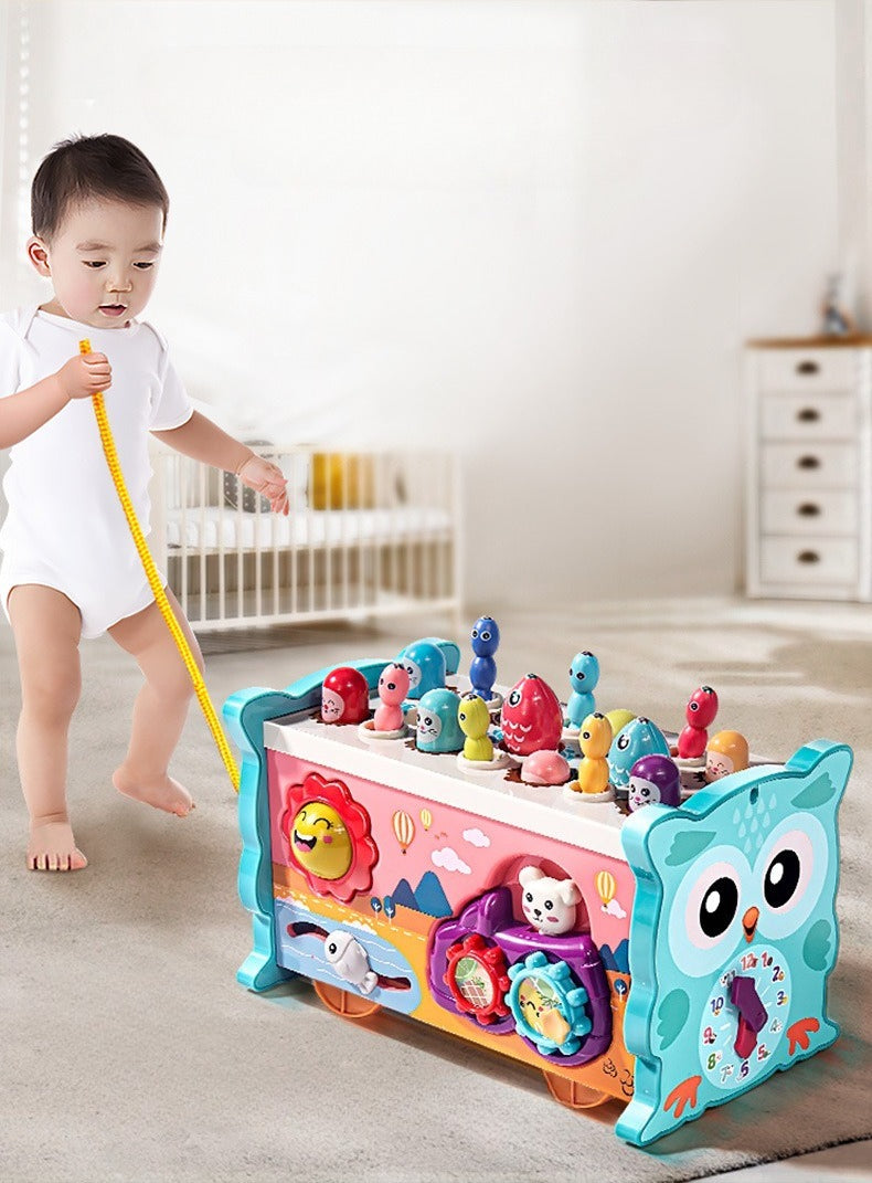 8-in-1 Toddler Activity Cube with Fishing and Whack-a-Mole Game
