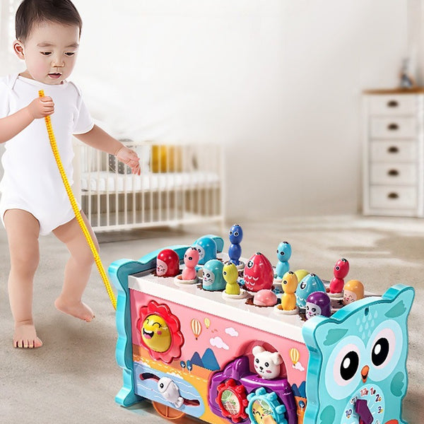 8-in-1 Toddler Activity Cube with Fishing and Whack-a-Mole Game