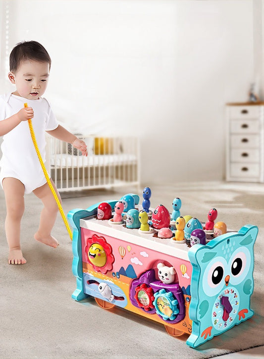 8-in-1 Toddler Activity Cube with Fishing and Whack-a-Mole Game