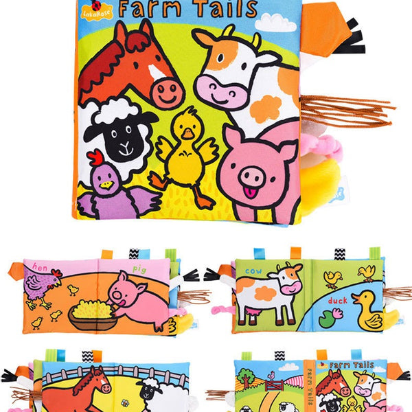 LakaRose Baby Sensory Soft Book - Crinkle & Squeak Animals