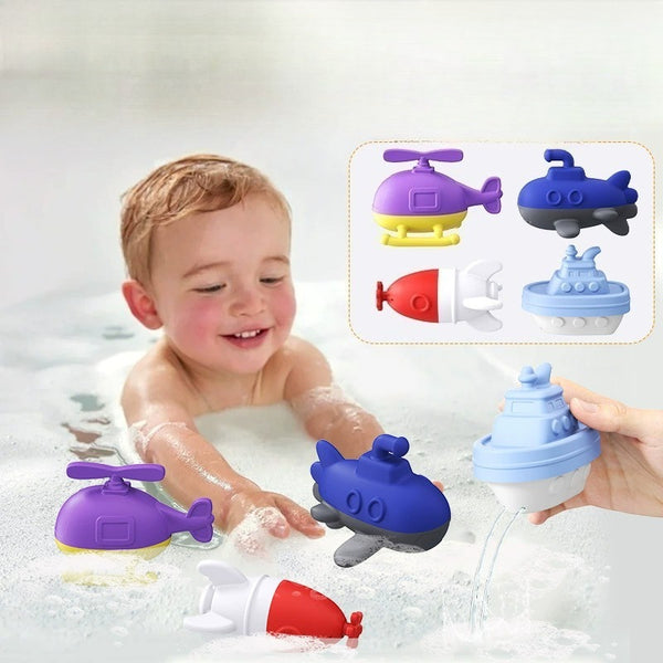 Silicone Vehicle Bath Toy Set