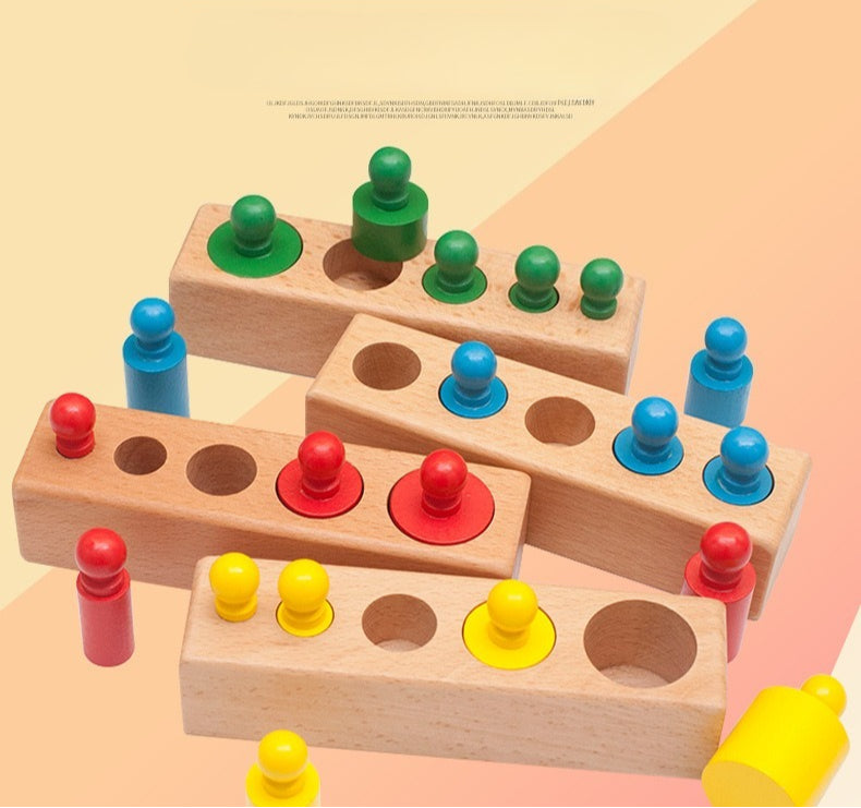 Montessori Wooden Cylinder Stacking Toy for Kids
