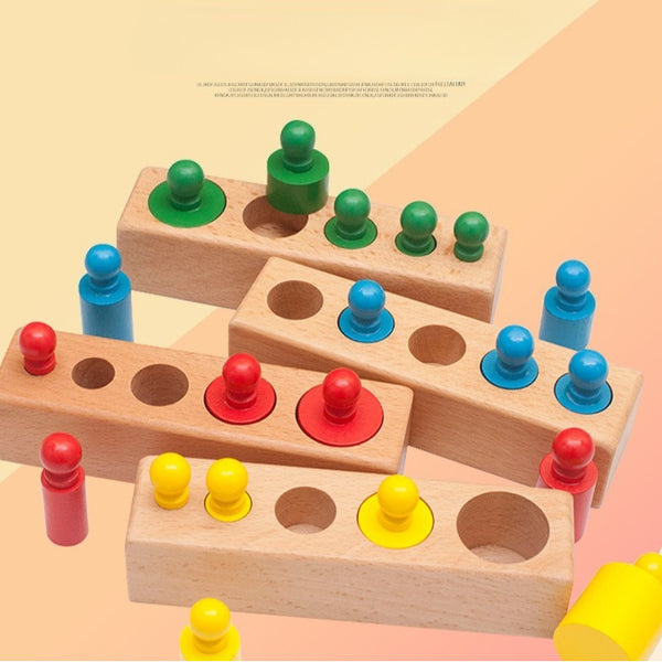 Montessori Wooden Cylinder Stacking Toy for Kids