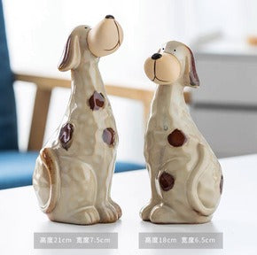 Ceramic Spotted Dog Decorative Ornament Set