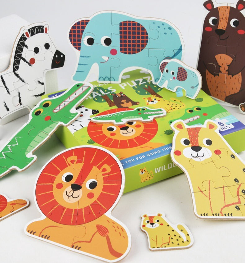 Kids' 6-in-1 Wooden Learning Puzzles - Assorted Themes