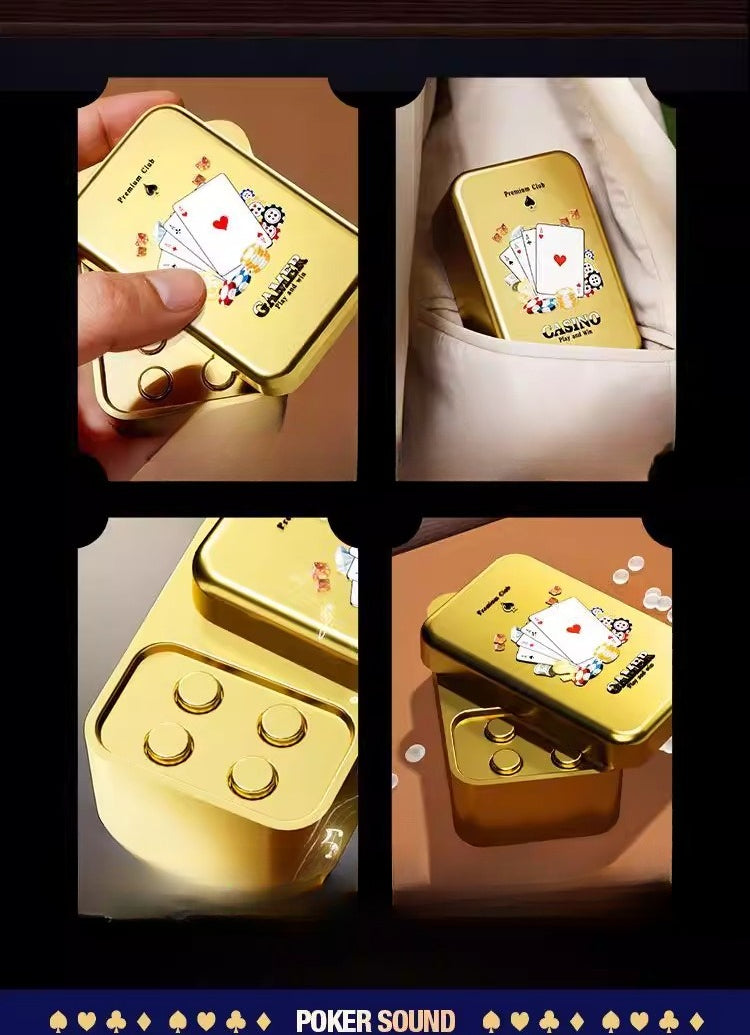 Golden Poker Card Haptic Fidget Slider with Sound