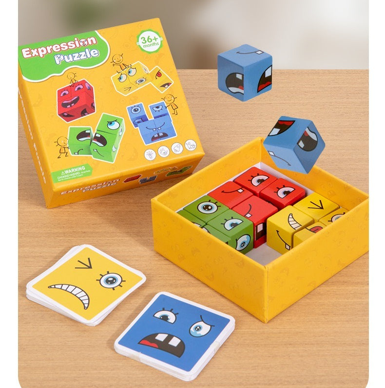 Expression Puzzle Wooden Matching Game