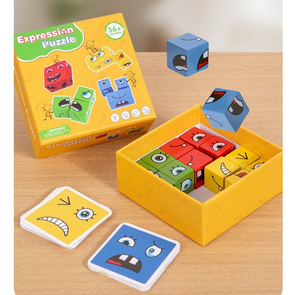 Expression Puzzle Wooden Matching Game