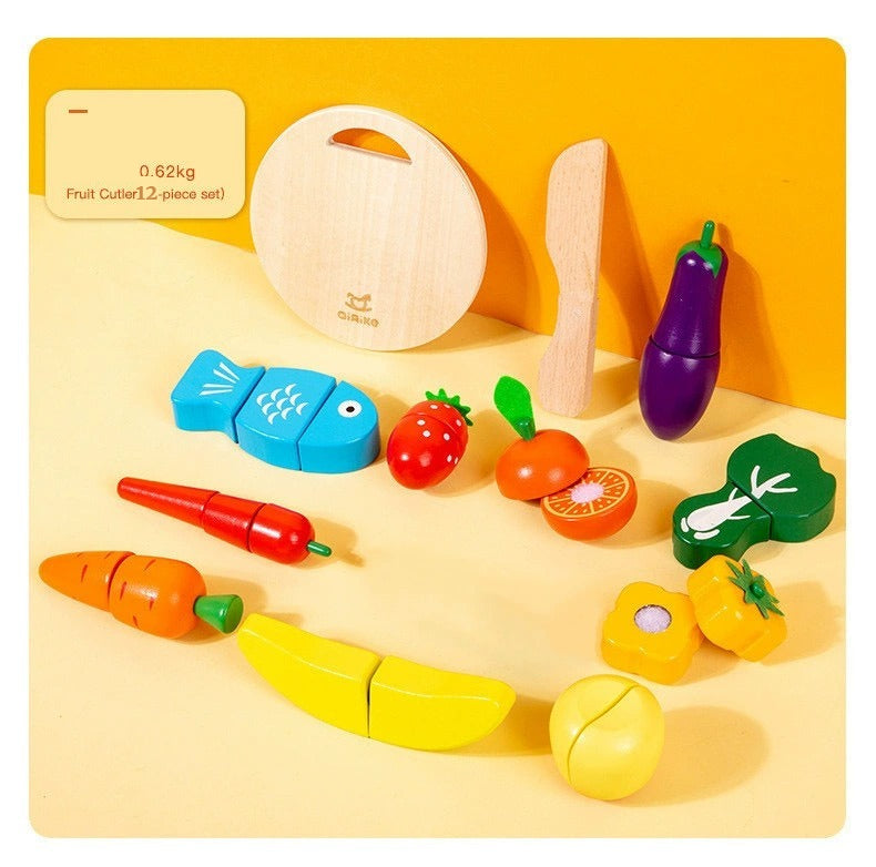 Wooden Fruit & Vegetable Pretend Play Cutting Set