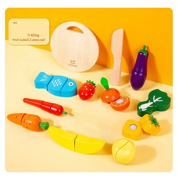 Wooden Fruit & Vegetable Pretend Play Cutting Set