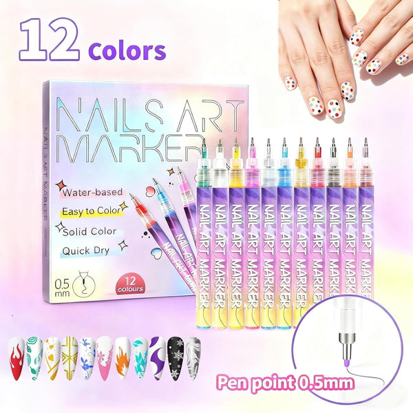 24 Colors Nail Art Pens Set, Nail Art Markers Polish Pen
