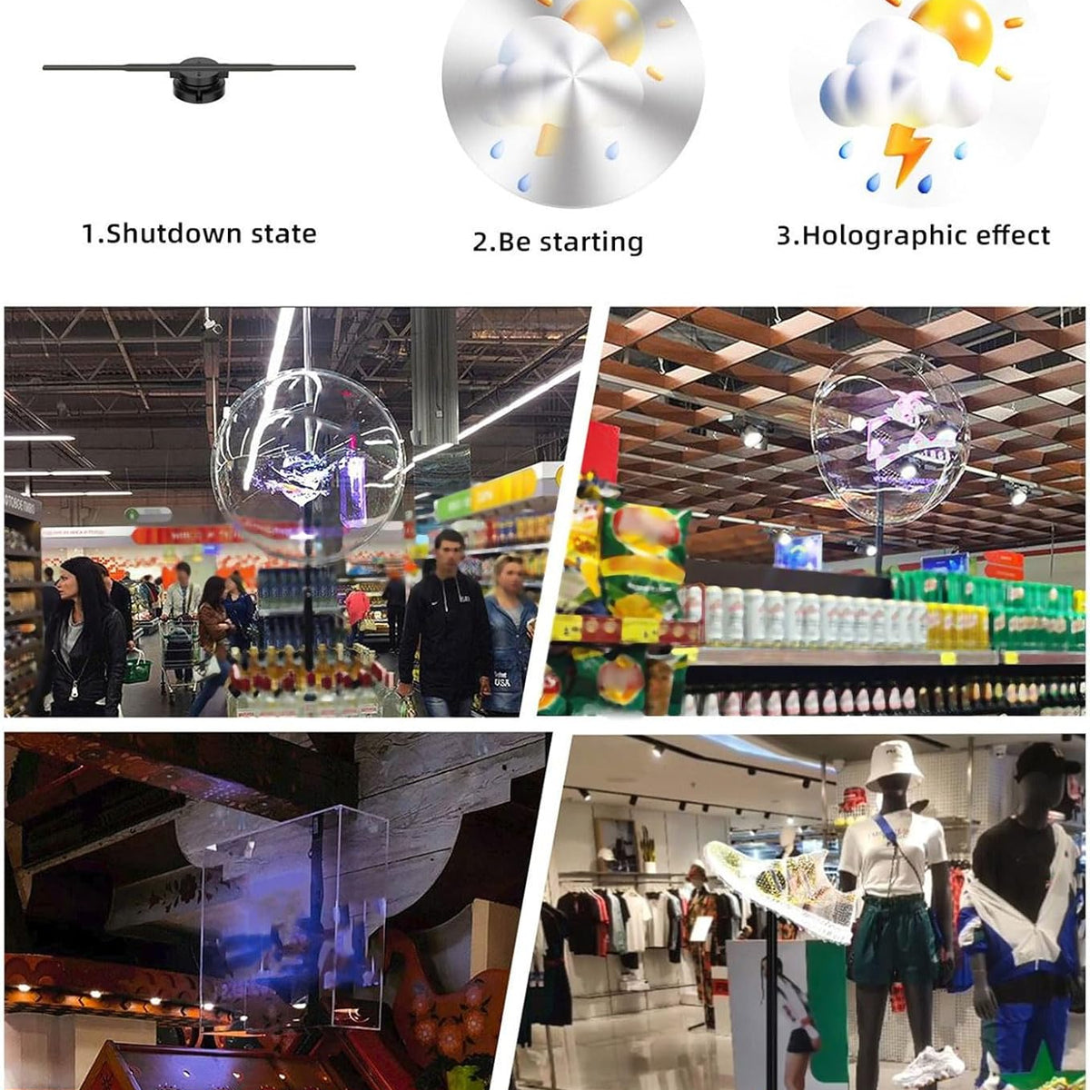 3D Hologram Fan 16.5 Inch– 244-LED Floating Visual Display for Home Decor & Unique Gifting