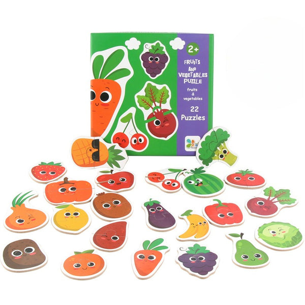 First Learning Wooden Matching Puzzles – Animal, Traffic & Veggie Sets