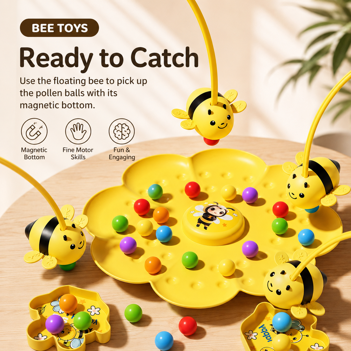 Magnetic Bee Headband Pollen Collecting Game