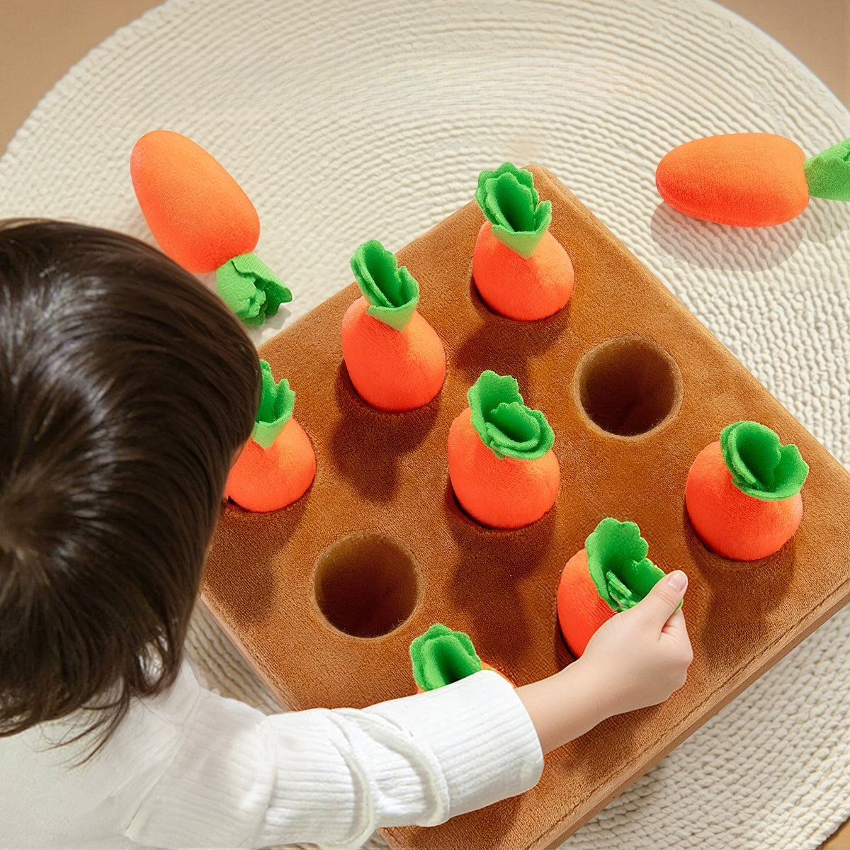 Plush Carrot Harvest Activity Toy
