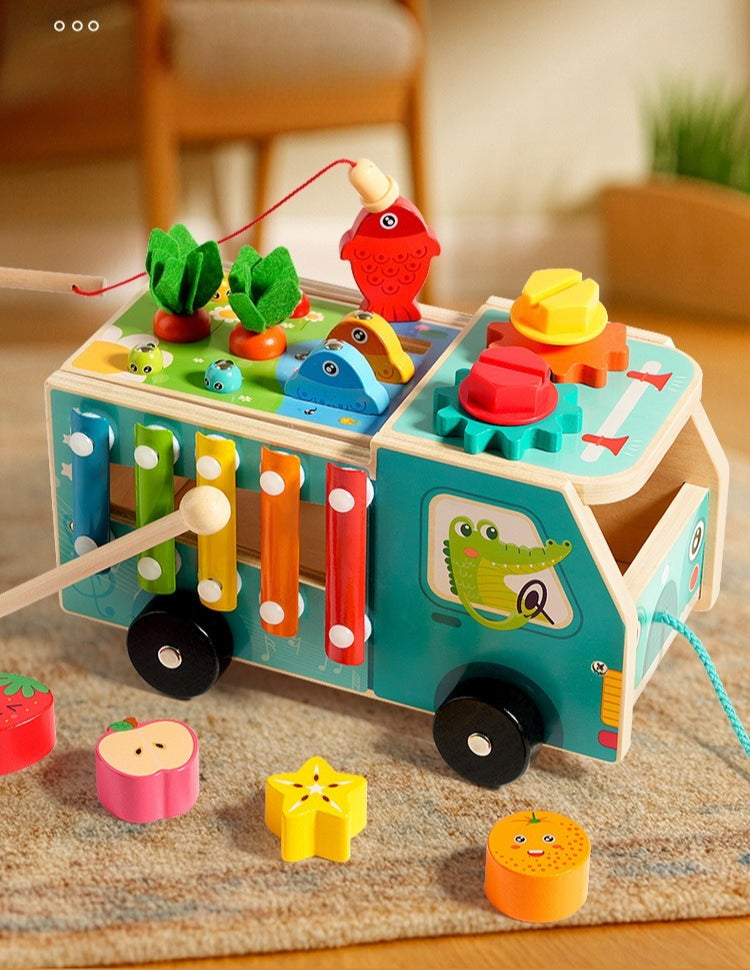 7-in-1 Wooden Activity Farm Truck