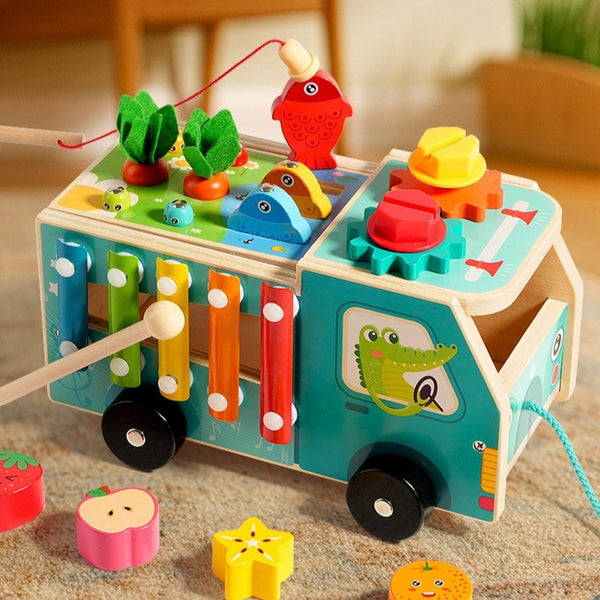 7-in-1 Wooden Activity Farm Truck