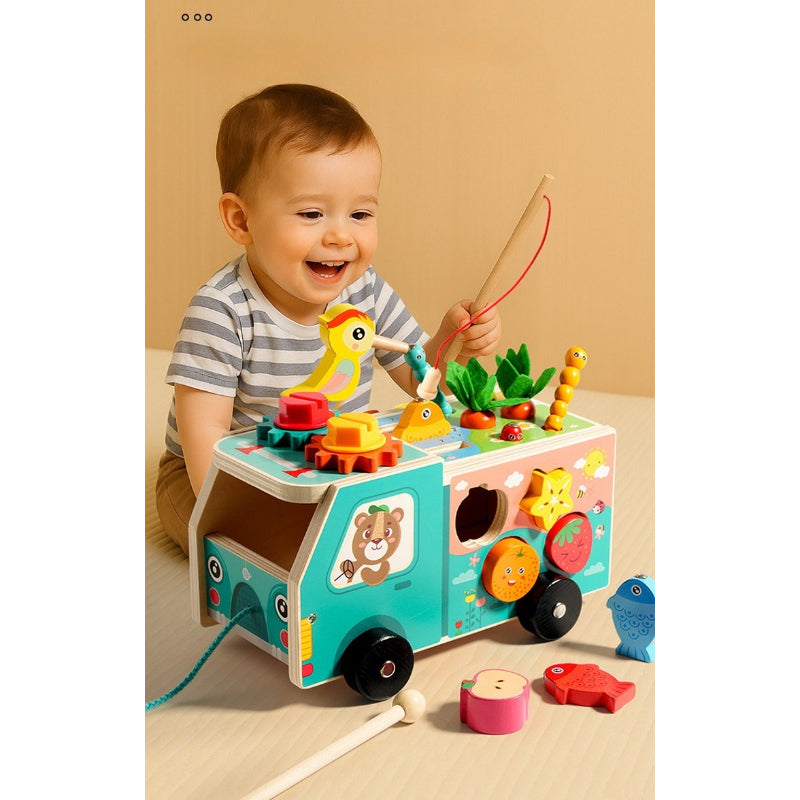 7-in-1 Wooden Activity Farm Truck