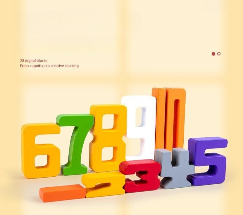 Wooden Number Stacking Blocks