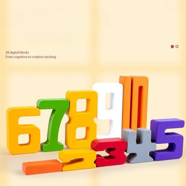 Wooden Number Stacking Blocks