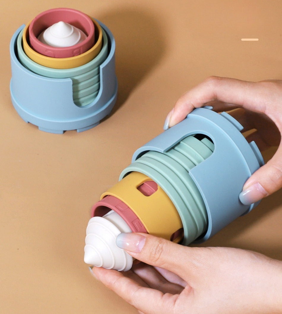 Soft Silicone Stacking Castle Toy for Babies & Toddlers