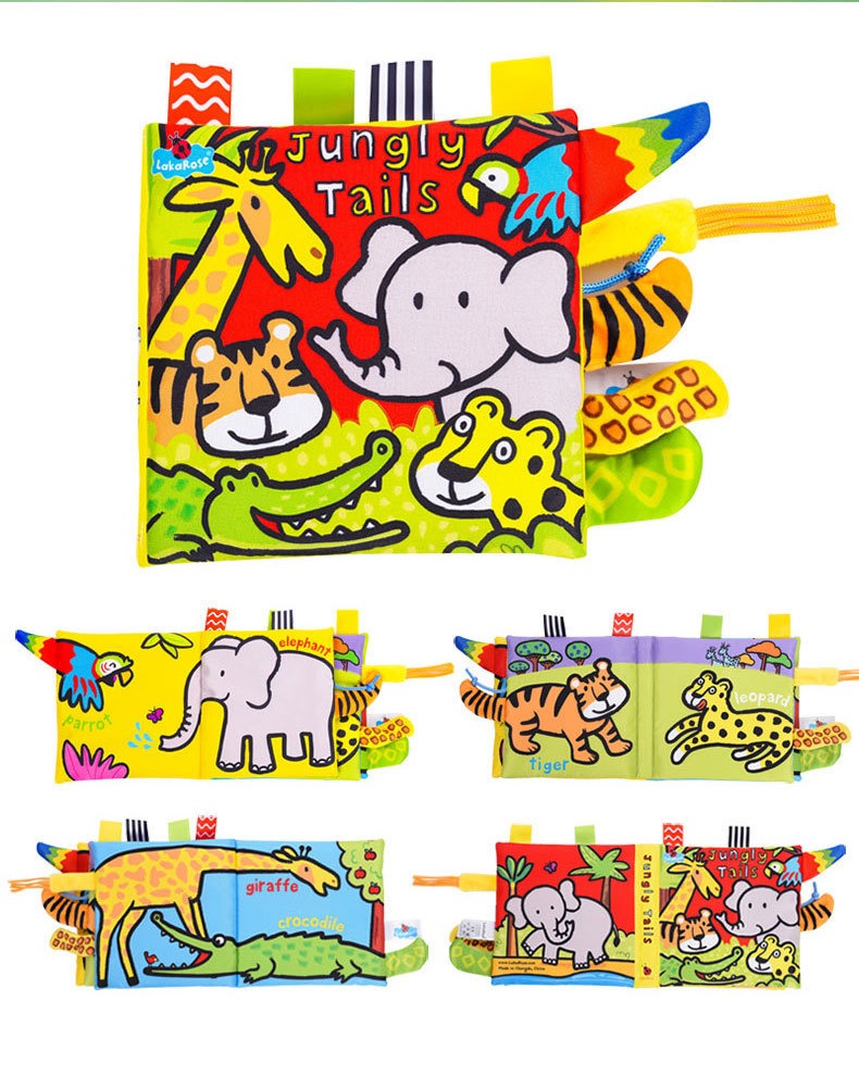LakaRose Baby Sensory Soft Book - Crinkle & Squeak Animals