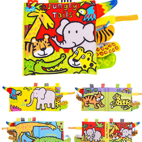 LakaRose Baby Sensory Soft Book - Crinkle & Squeak Animals