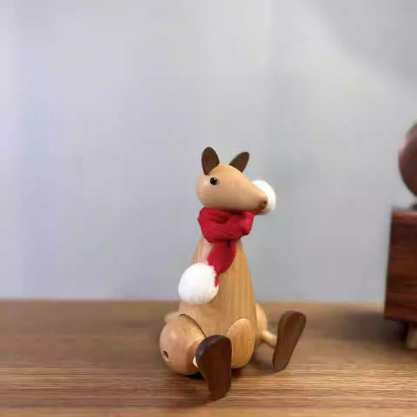 Handmade Beech Wood Kangaroo Ornament