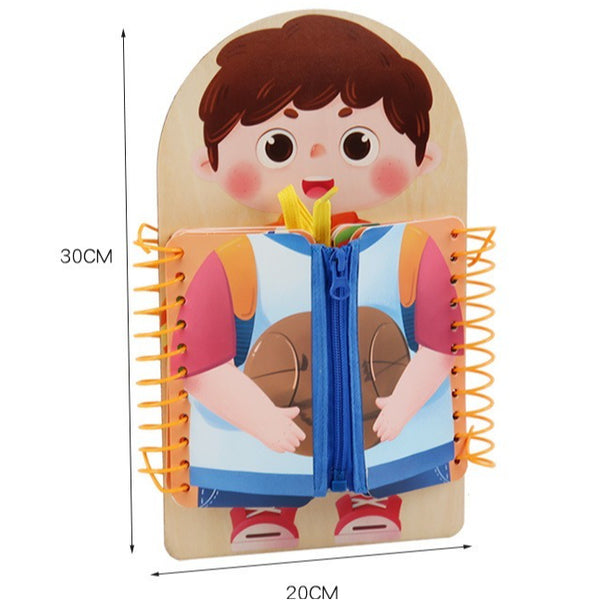 Toddler Life Skills Wooden Busy Board