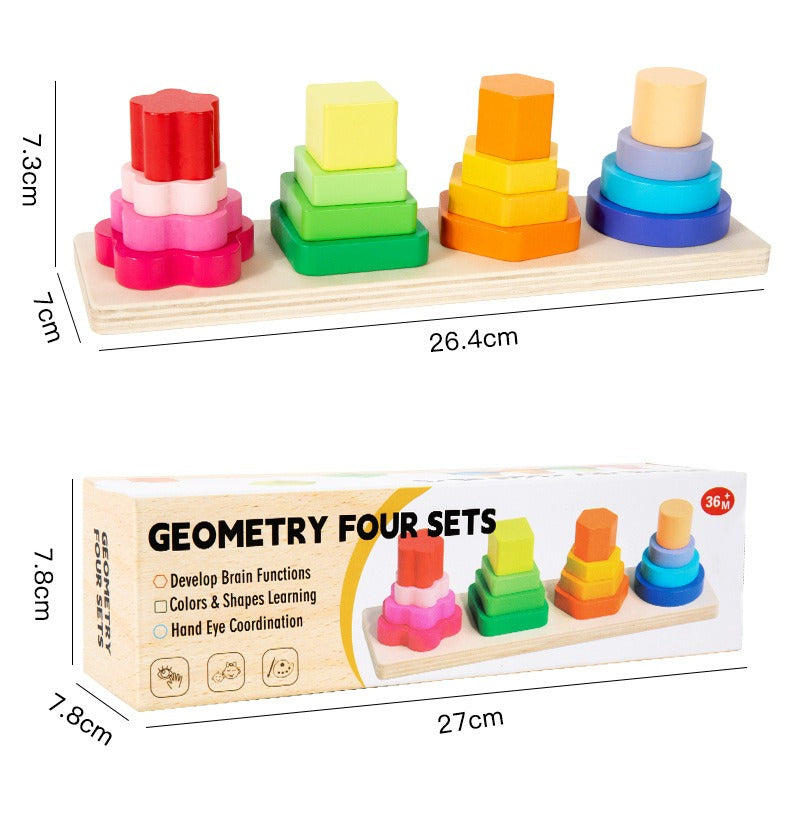 Rainbow Geometry Stacking & Sorting Board
