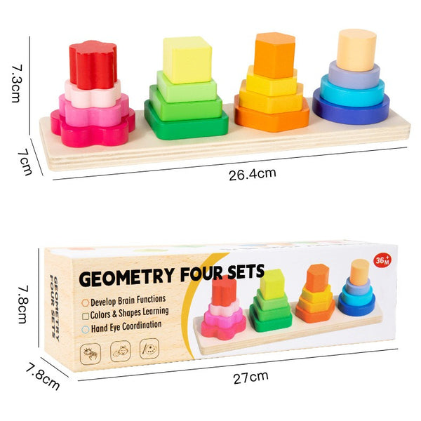 Rainbow Geometry Stacking & Sorting Board