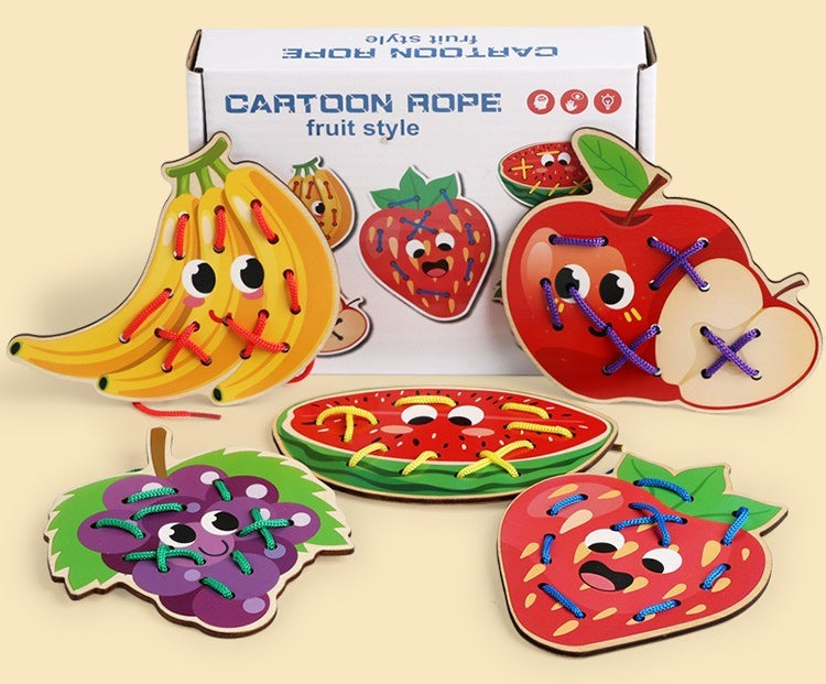 Kids' Wooden Lacing Activity Board Set