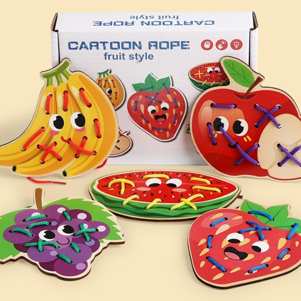 Kids' Wooden Lacing Activity Board Set