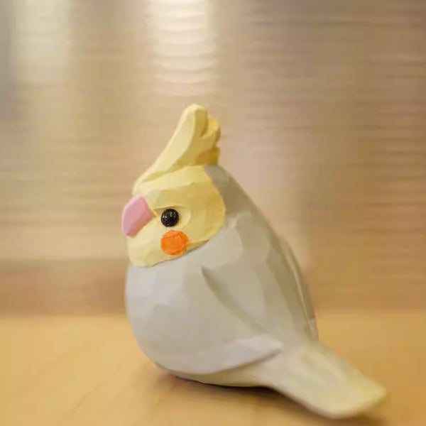 Hand-Carved Wooden Parrot Figurine