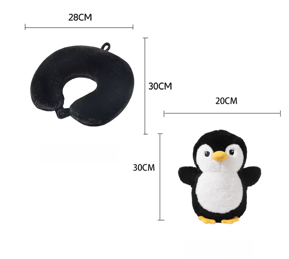 Transforming Penguin Plush and Travel Neck Pillow