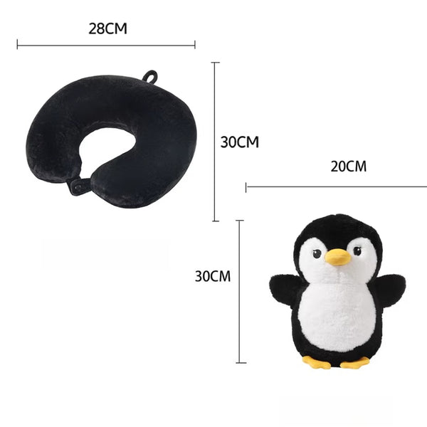 Transforming Penguin Plush and Travel Neck Pillow