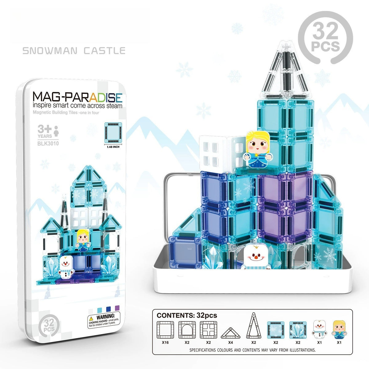 Portable Magnetic Building Tiles for Creative Play