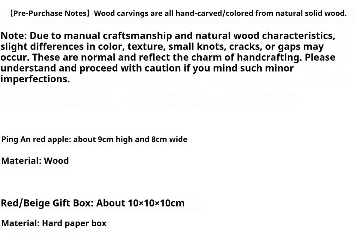 Hand-Carved Wooden Red Apple Desktop Ornament FantastiKurios