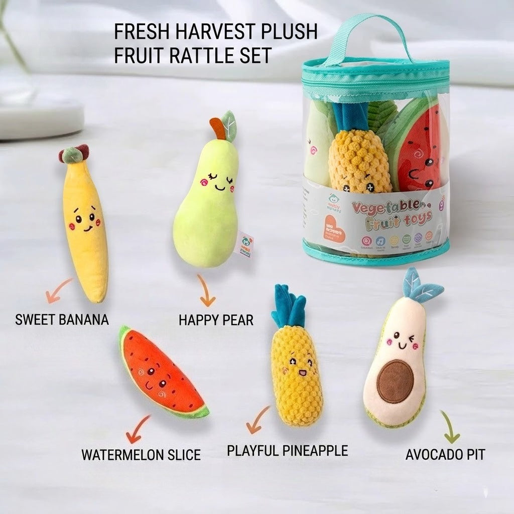 Soft Vegetable and Fruit Rattle Set