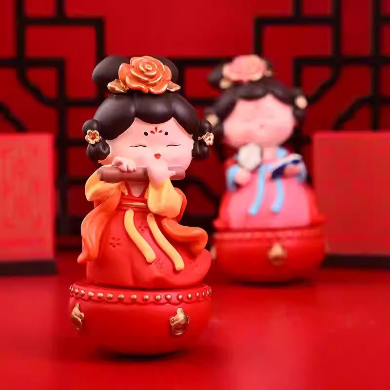 Tang Dynasty Lady Tumbler Figurine - Handcrafted Resin Ornament