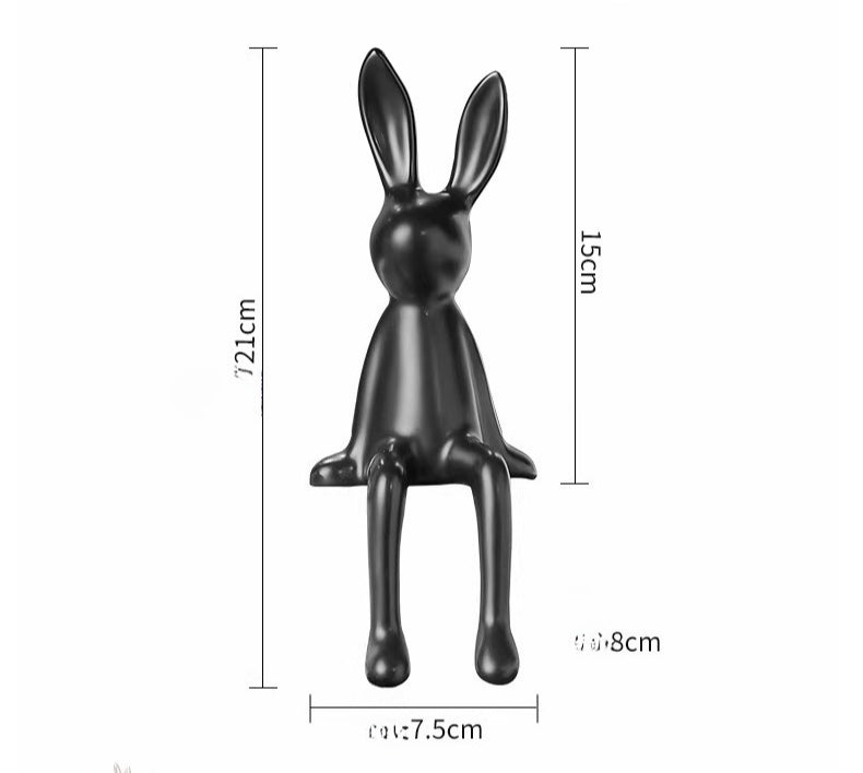 Long-Eared Sitting Rabbit Figurine